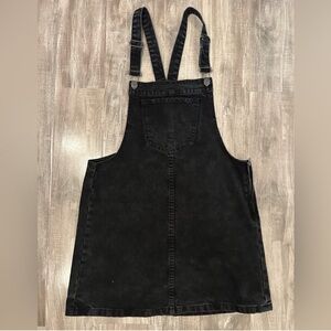 Black Denim Overall Dress